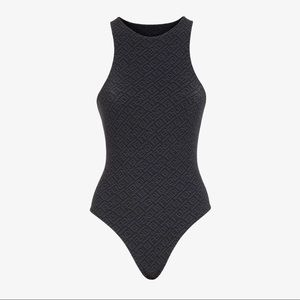 FENDI X SKIMS HIGH NECK BODYSUIT - BLACK / SMALL